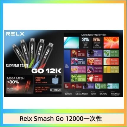 Relx Smash Go 12000 Puffs 一次性電子煙拋棄式12W輸出